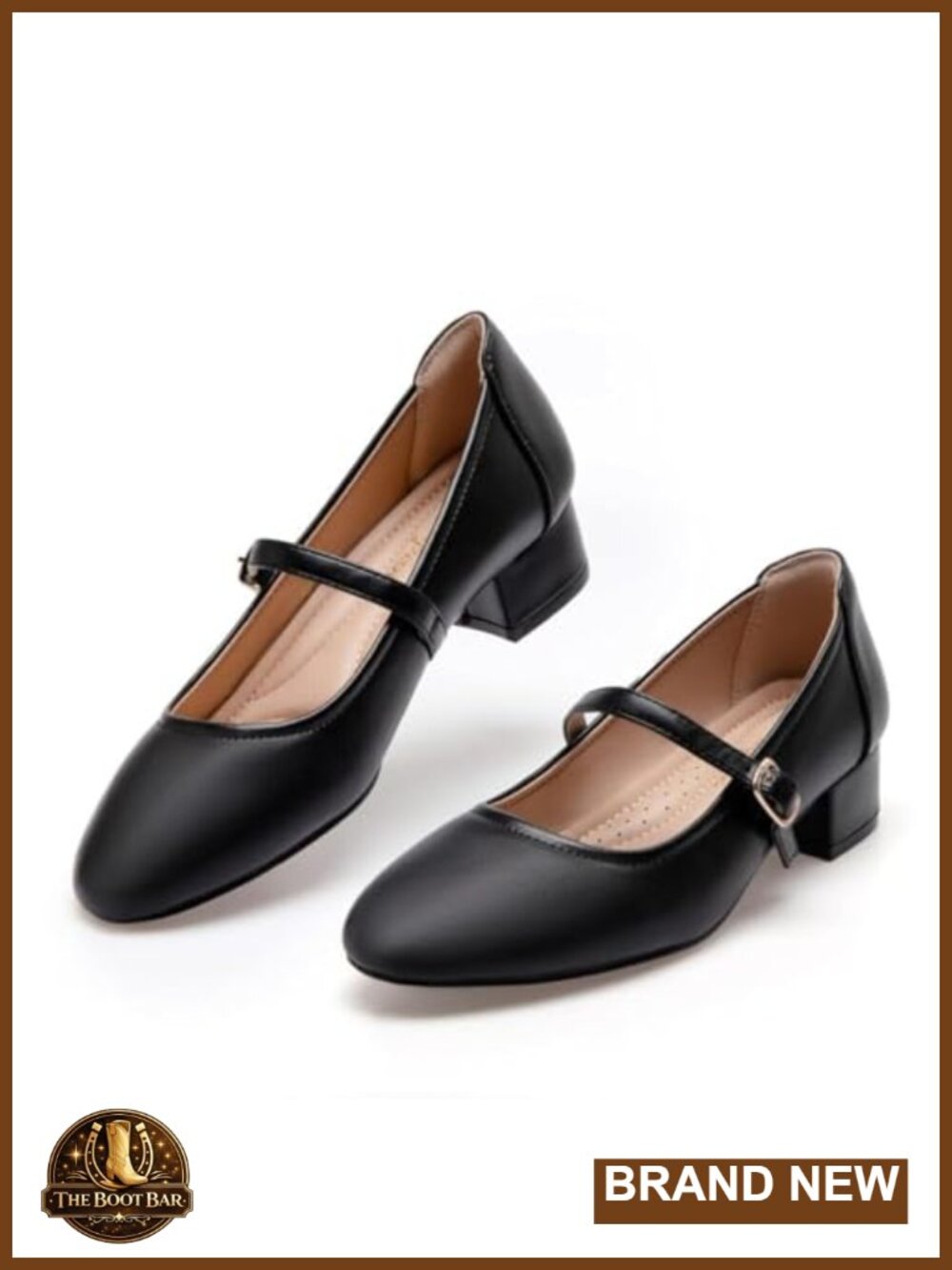 2 Inch Block Heel Mary Jane Pumps Women's Round Toe Ankle Strap Dress Shoes